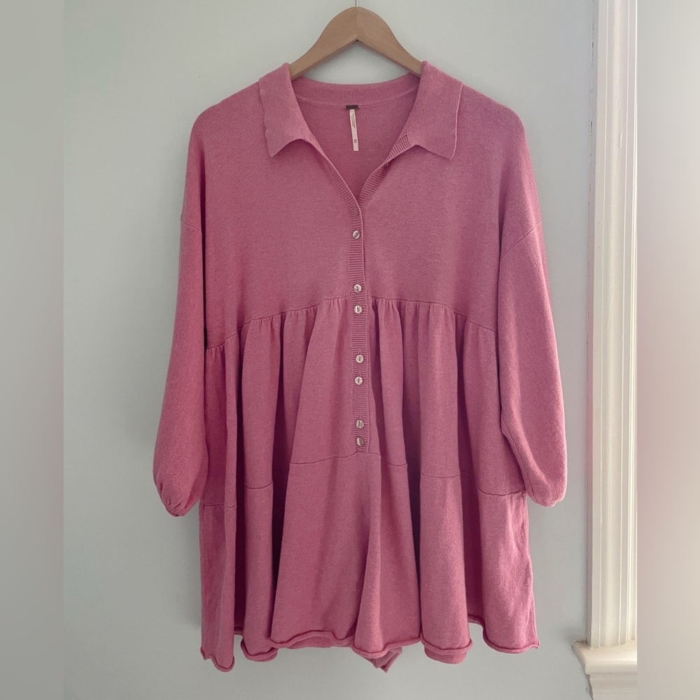 Free People Pink Sweater Romper